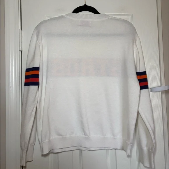 STROS Knit Sweater Houston Astros Inspired Retro Style Orange Blue V-Neck Size L - Picture 2 of 5